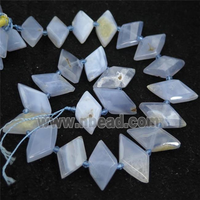 Blue Lace Agate rhombic beads
