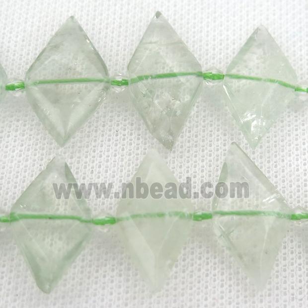 natural Green Quartz rhombic beads