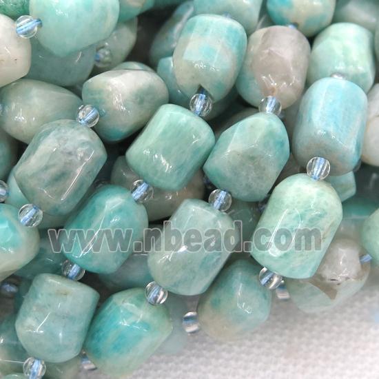 green Amazonite beads, freeform
