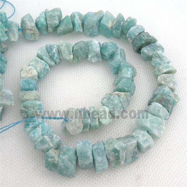 green Amazonite chip beads, rough, freeform