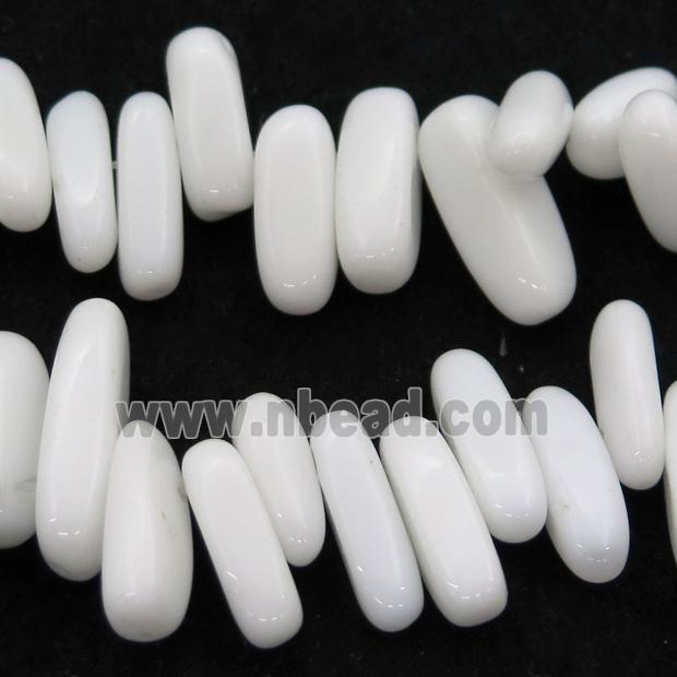 white Porcelain chip beads