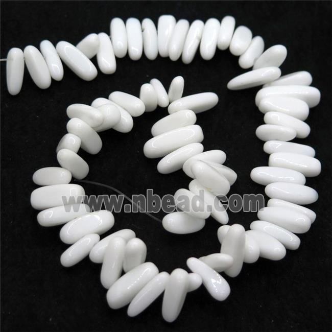 white Porcelain chip beads