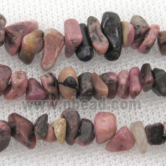 Rhodonite chip beads