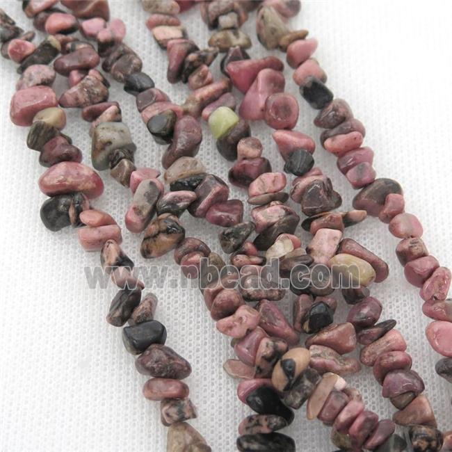 Rhodonite chip beads