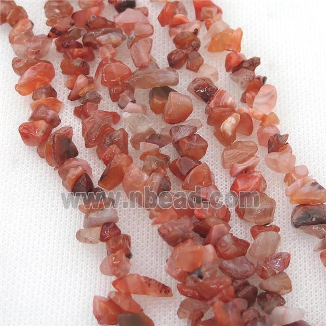 red Carnelian Agate chip beads