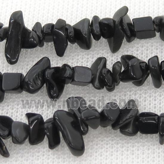 Obsidian chip beads