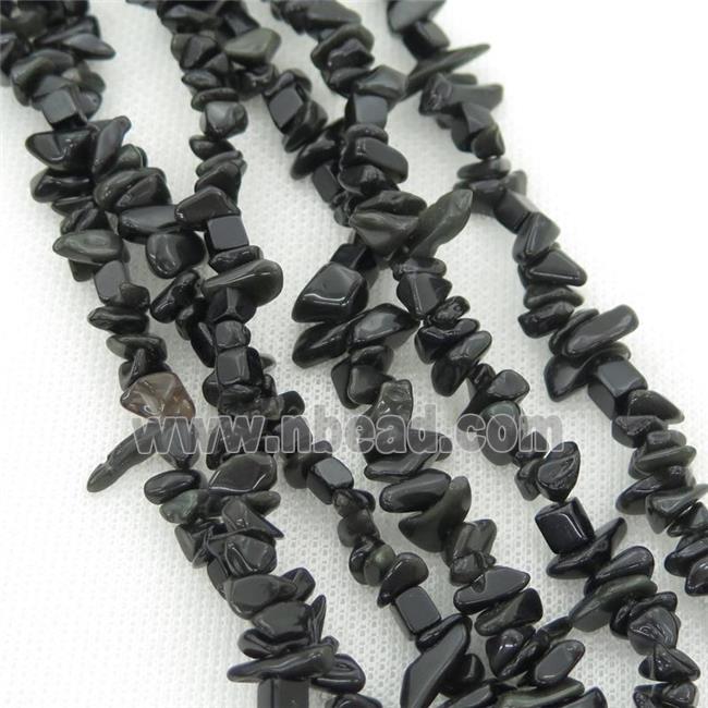 Obsidian chip beads