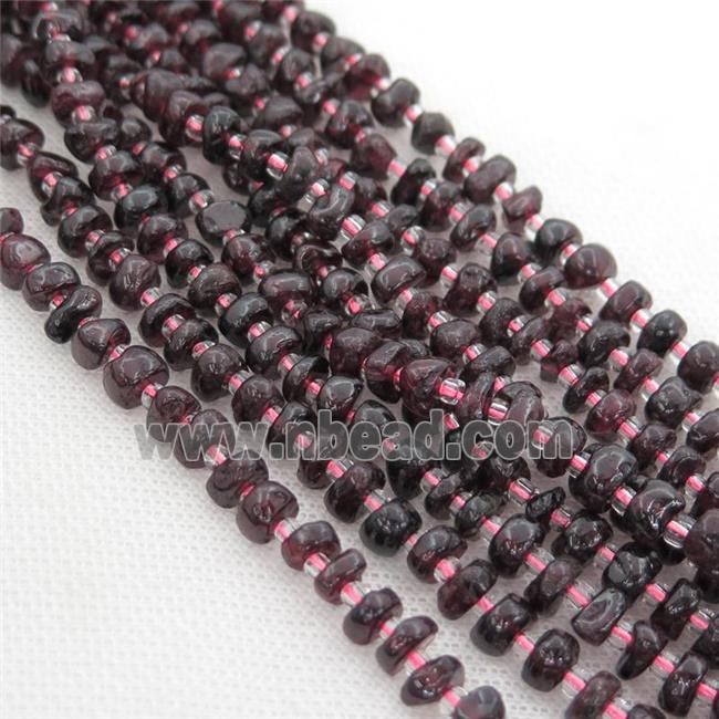 Garnet rondelle beads