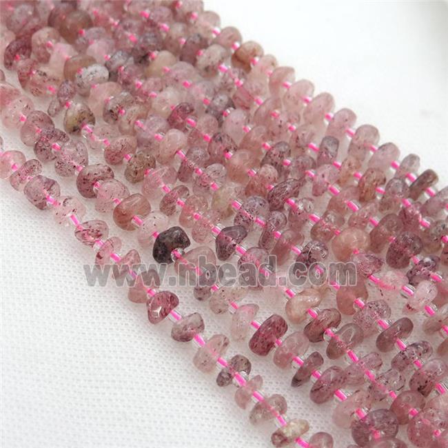 Strawberry Quartz rondelle beads