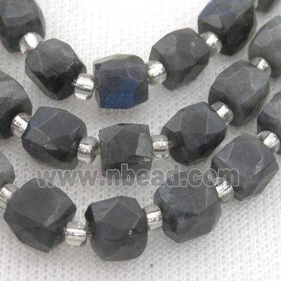 Labradorite Beads, faceted cube