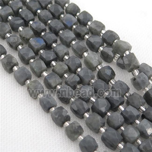 Labradorite Beads, faceted cube