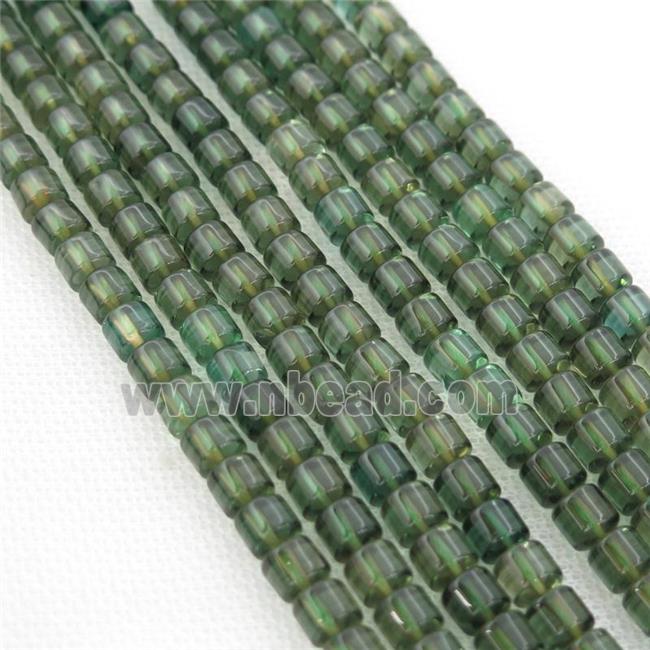 Crystal Quartz Beads, tube, green dye
