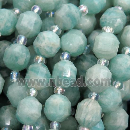 green Amazonite bullet beads