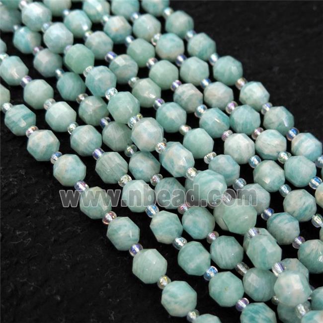 green Amazonite bullet beads