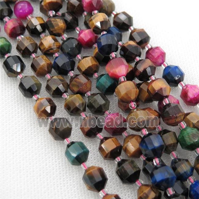 Tiger eye stone bullet beads, mix color