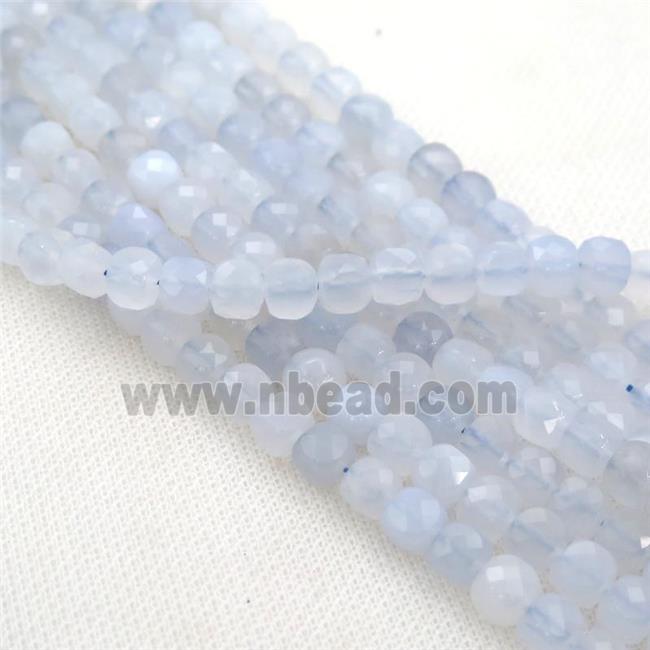 blue Chalcedony Beads, faceted cube