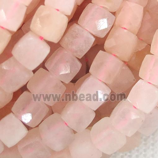 pink Aventurine Beads, faceted cube