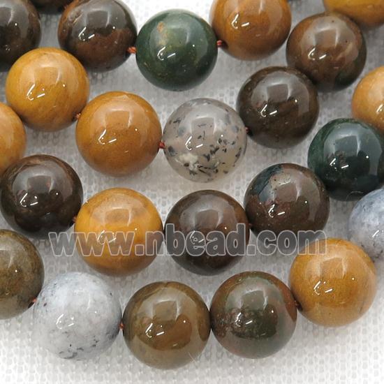 Ocean Agate Beads, round, multicolor