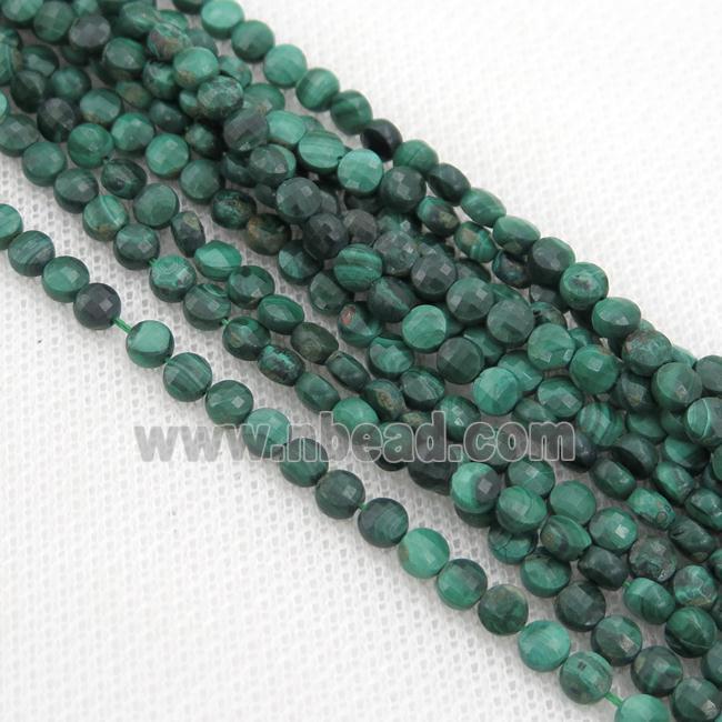 natural Malachite Beads, green, faceted coin
