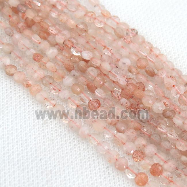 gold spot SunStone Beads, faceted coin