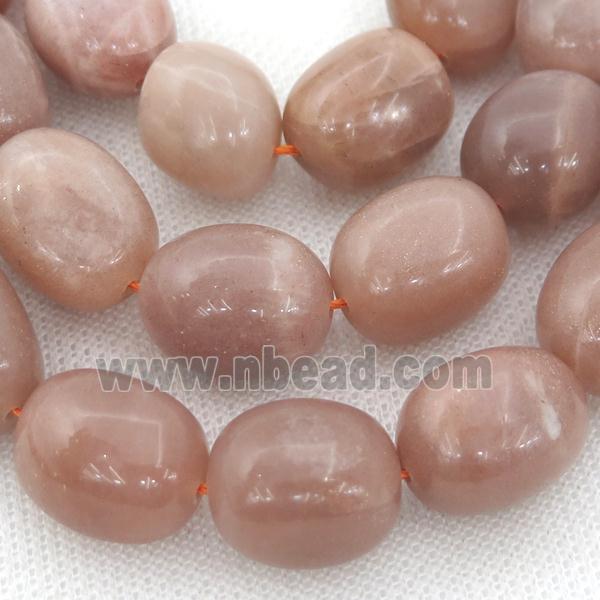 peach MoonStone Beads, freeform