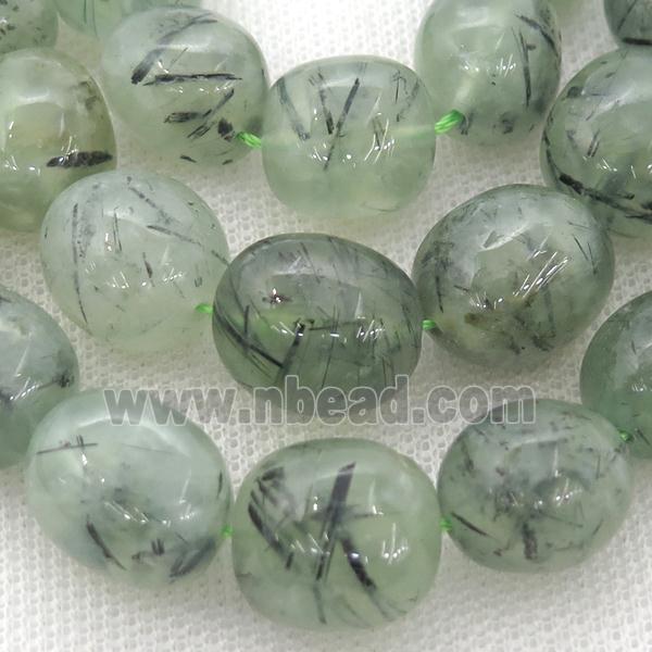 green Prehnite Beads, freeform