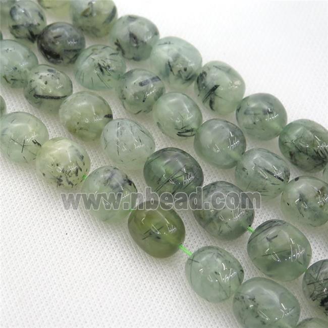 green Prehnite Beads, freeform