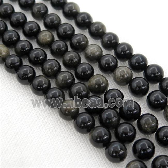 black Obsidian Beads, round