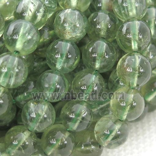 Natural Green Apatite Beads Smooth Round