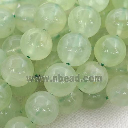 green Prehnite Beads, round, A-grade