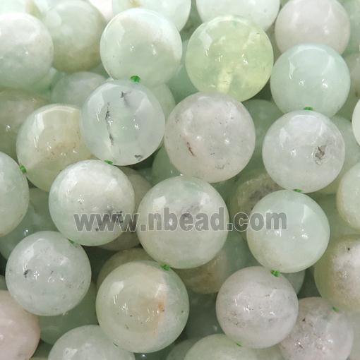 green grape quartz beads, round
