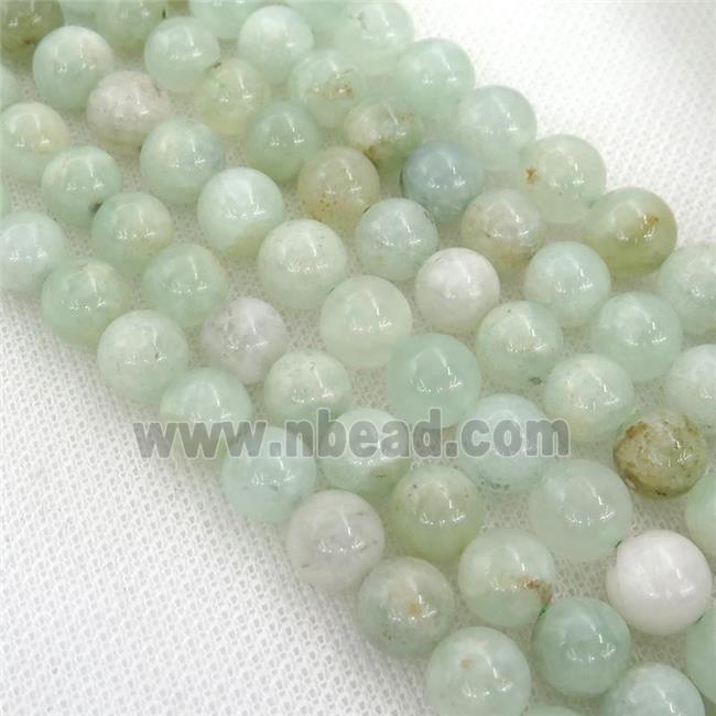 green grape quartz beads, round