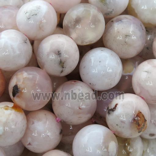 cherry agate beads, round, B-grade