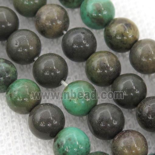 green Grass Agate Beads, round, B-grade
