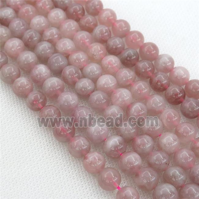 Madagascar Rose Quartz Beads, round, pink