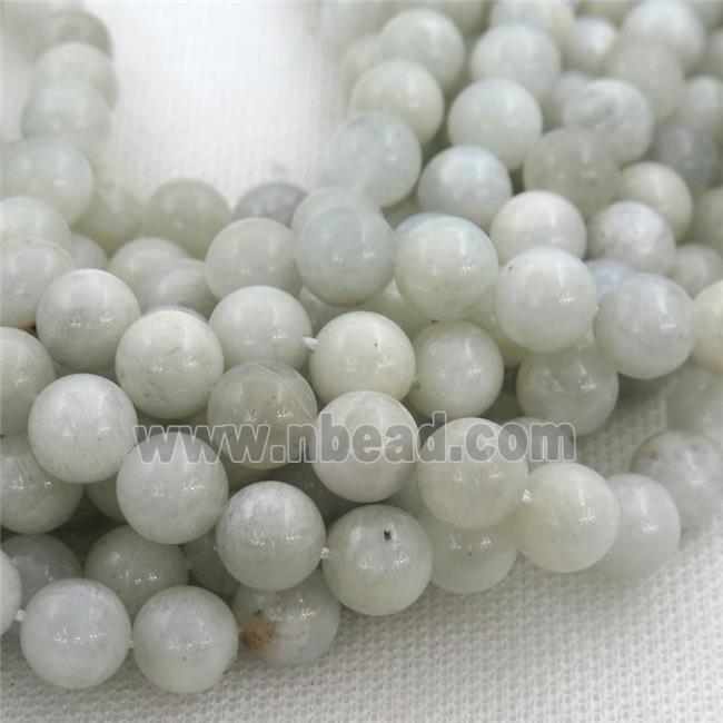 white MoonStone Beads, round, b-grade