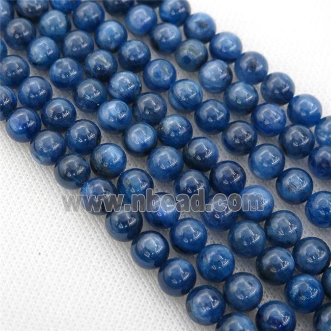 Natural Blue Kyanite Beads Smooth Round