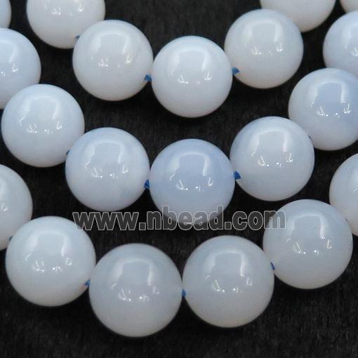 blue Chalcedony Beads, round, B-grade