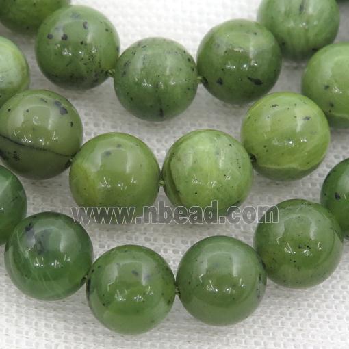 Canadian Chrysoprase Beads Nephrite Jade Smooth Round Green