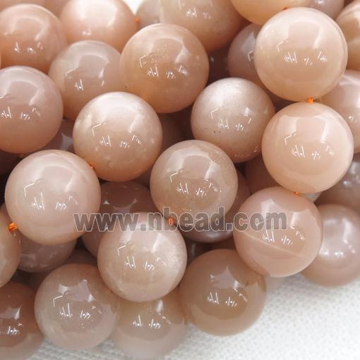 peach MoonStone Beads, round, A-grade