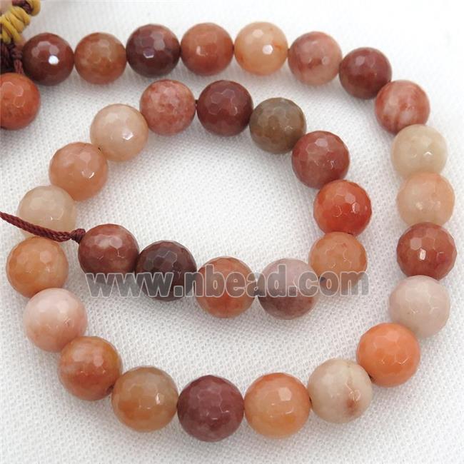 red Carnelian Agate Beads, faceted round