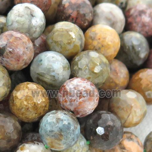 Ocean Agate Beads, faceted round