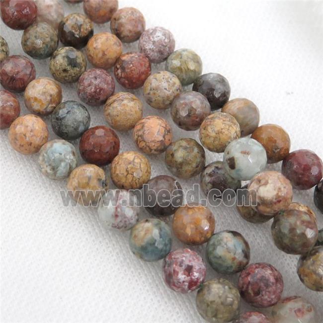 Ocean Agate Beads, faceted round