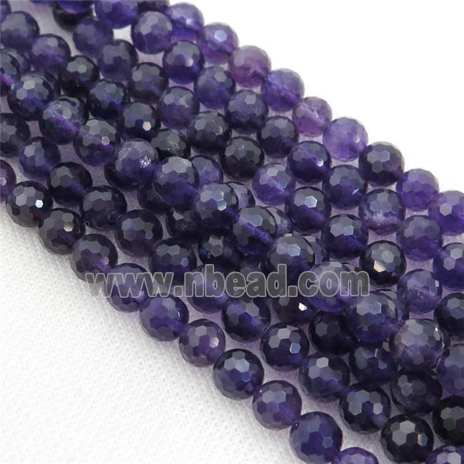 deep purple Amethyst Beads, faceted round