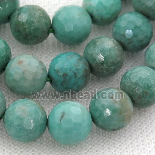 green Grass Agate Beads, faceted round