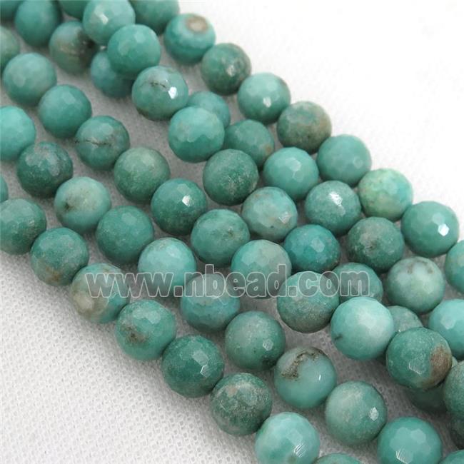 green Grass Agate Beads, faceted round