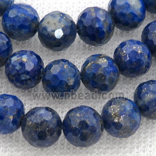 blue Lapis Lazuli Beads faceted round Lazurite