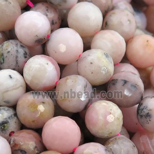pink Opal Beads, faceted round