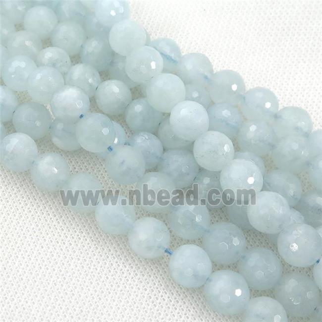 Aquamarine Beads, faceted round