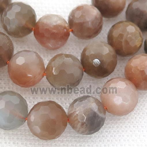 multicolor MoonStone Beads, faceted round